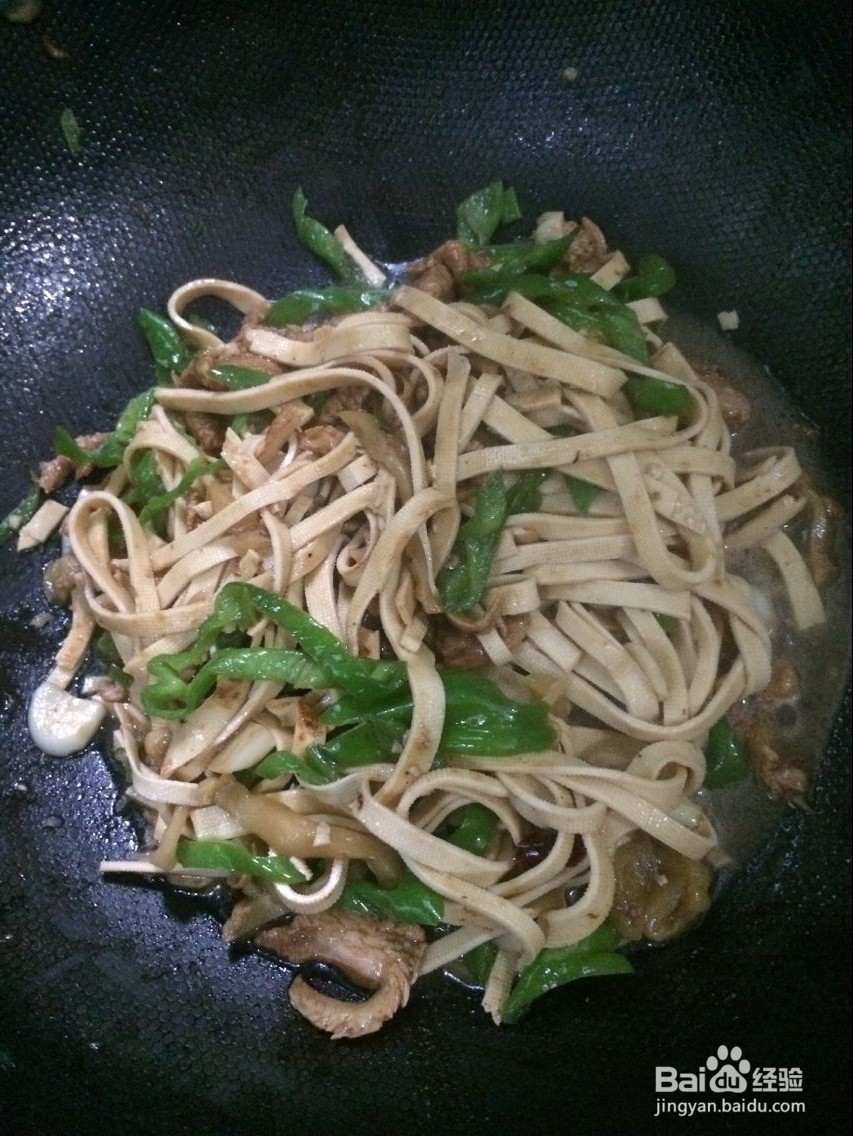 家常青椒千张炒肉丝的具体做法