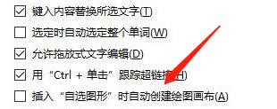 怎么设置插入自选图形时自动创建绘图画布？