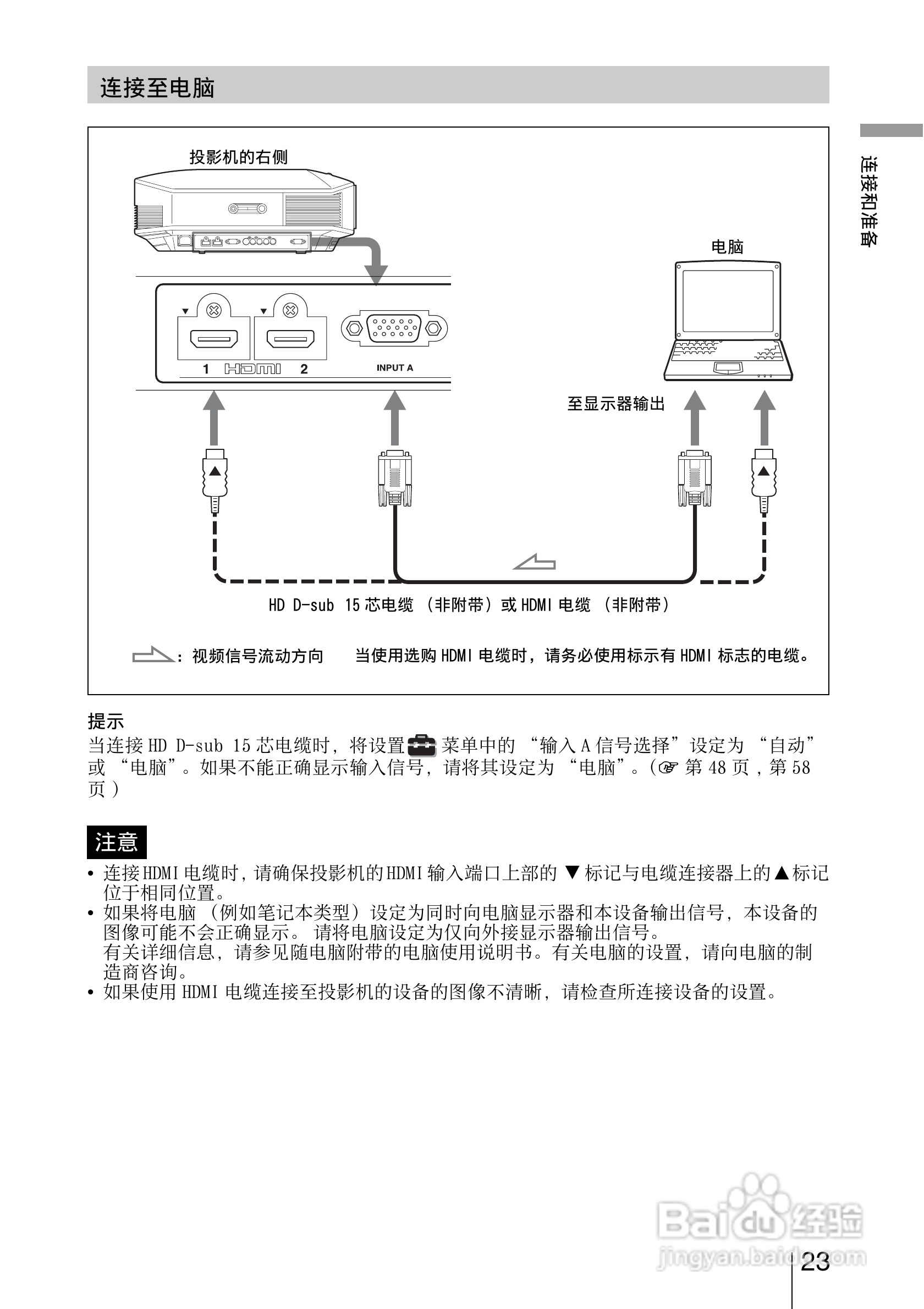 SONY索尼VPL-HW15投影机使用说明书:[3]
