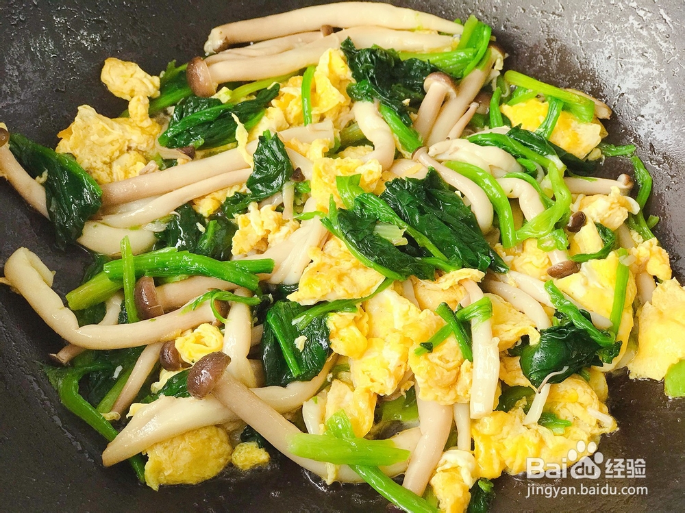 菠菜鸡蛋蟹味菇