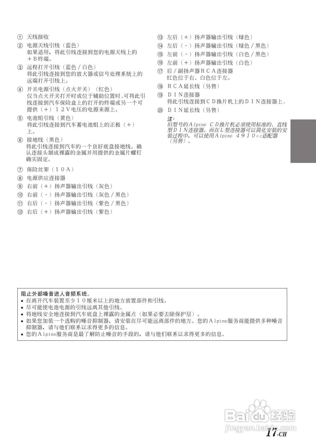 阿尔派 CDM-9823型接收机说明书