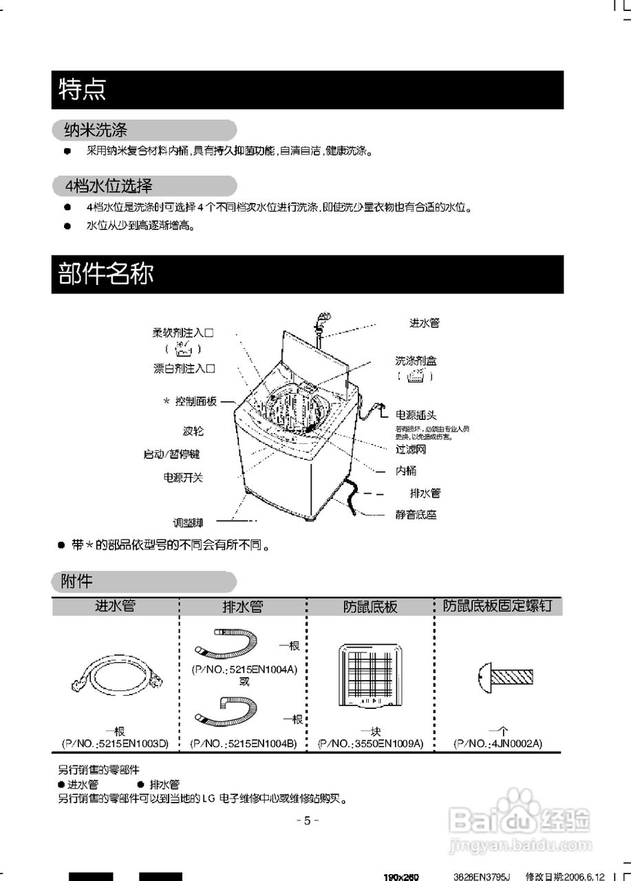 LG XQB45-368SN洗衣机使用说明书:[1]