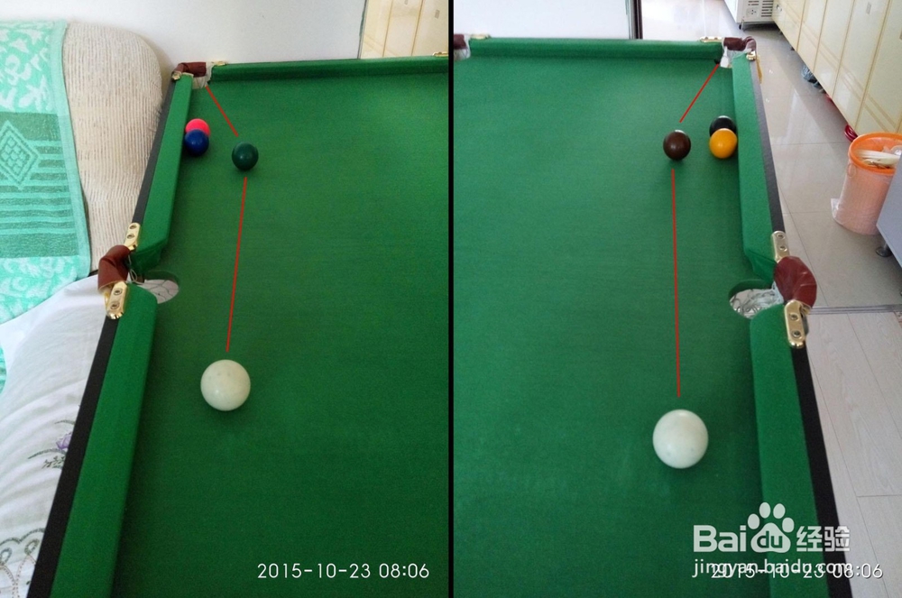 用最低成本练习台球进球点记忆和击球姿势方法