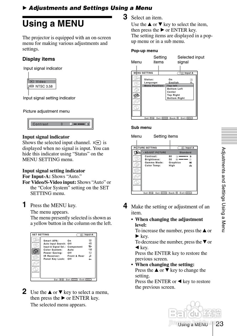 SONY VPL-EX3家庭影院投影机使用手册:[3]