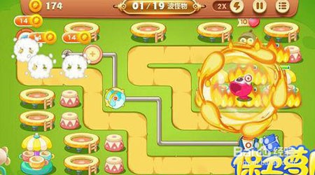 保卫萝卜3游乐场第46关金萝卜攻略