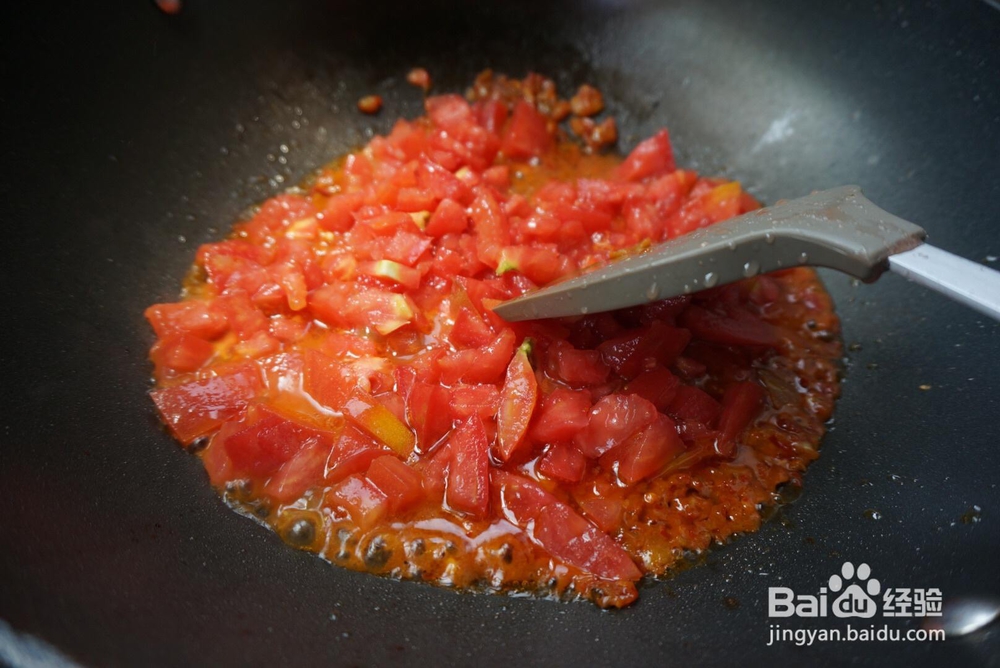 营养美味的西红柿烩杏鲍菇