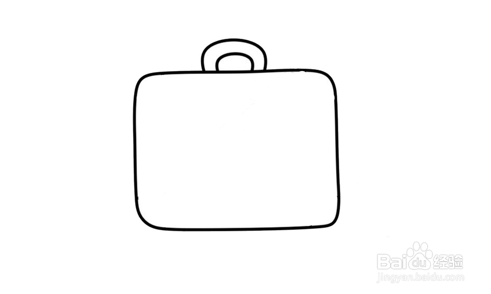 如何画出一个红色皮箱？