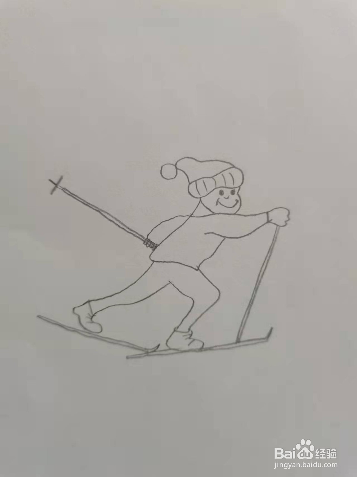 滑雪男孩简笔画