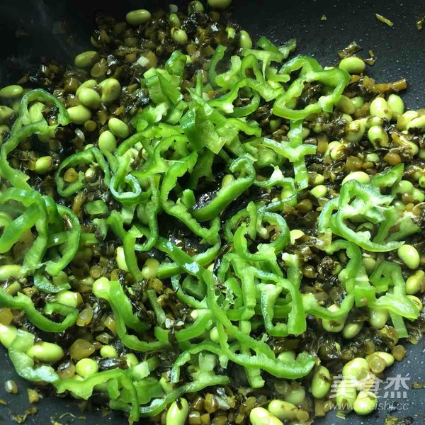 青椒咸菜炒毛豆