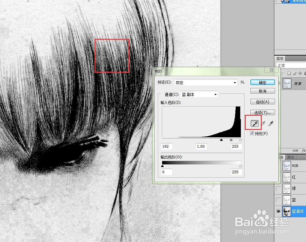 photoshop中如何把一幅素描的线条加粗加黑加重