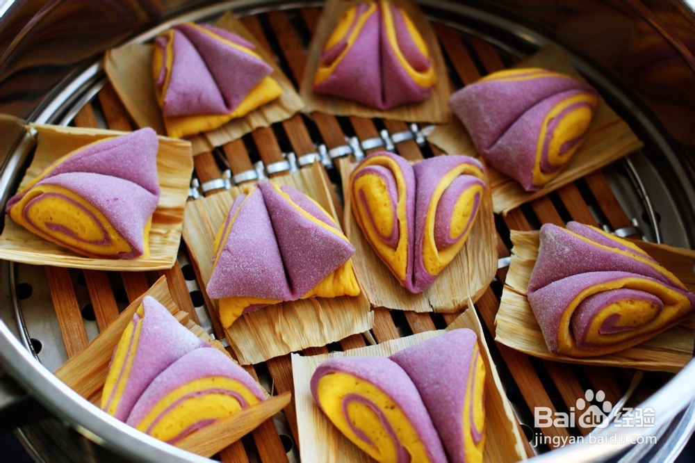 开胃紫薯南瓜双色花卷