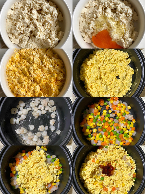 豆腐虾仁伪炒饭
