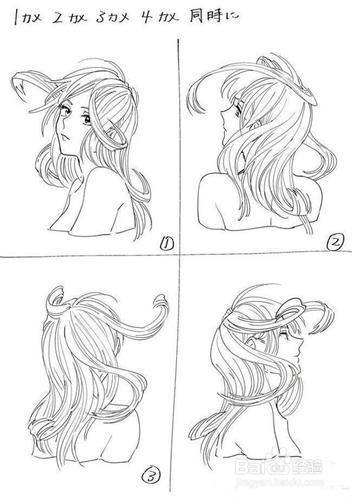 动漫少女的发型怎么画？