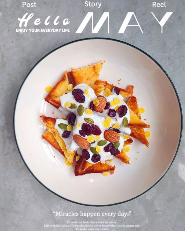 焦香黄油蔓越莓面包片