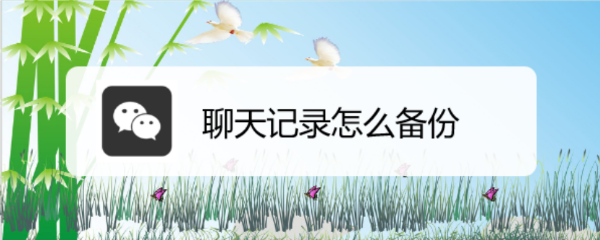 聊天记录怎么备份