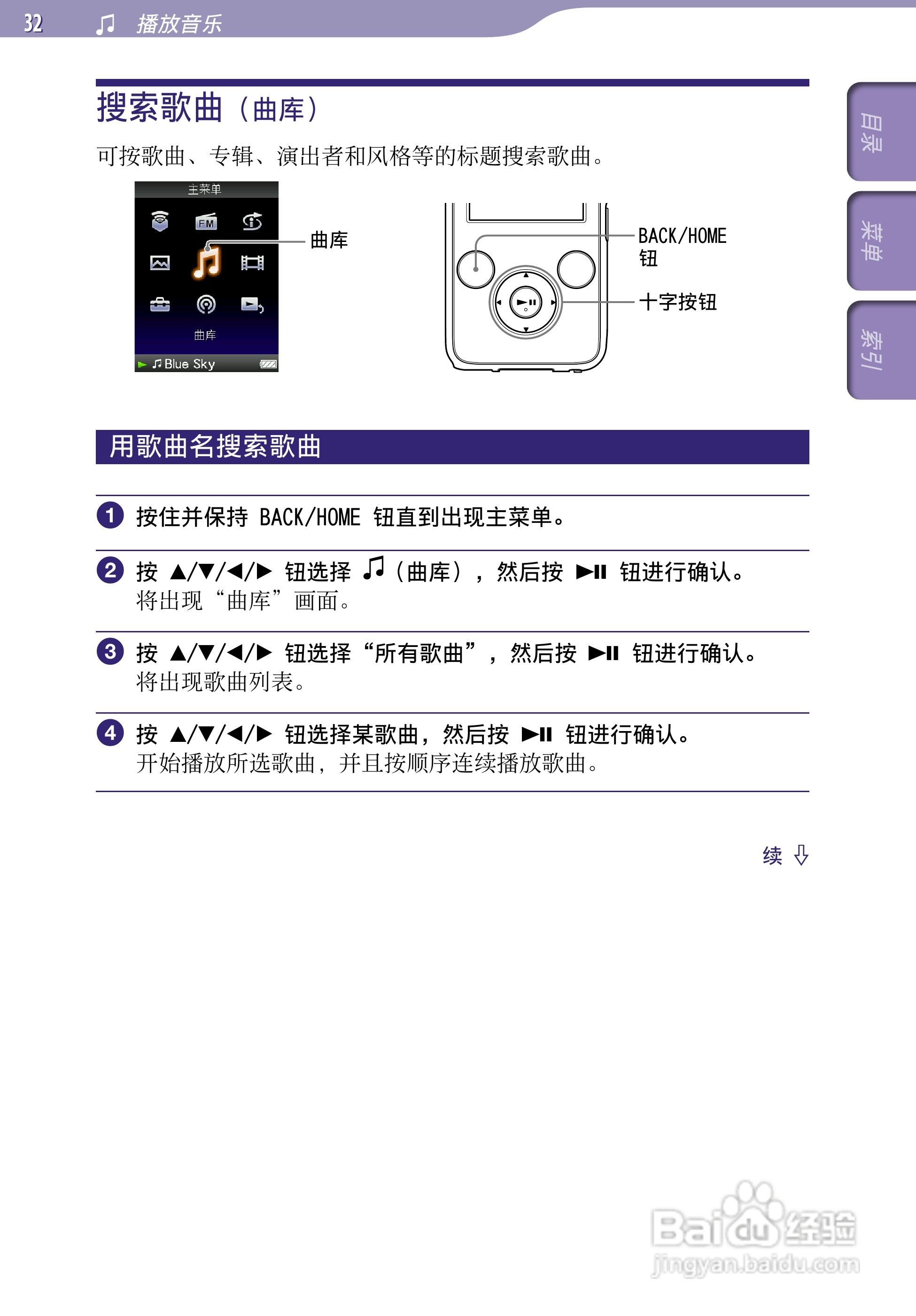 索尼NWZ-S639F MP3播放器使用说明书:[4]