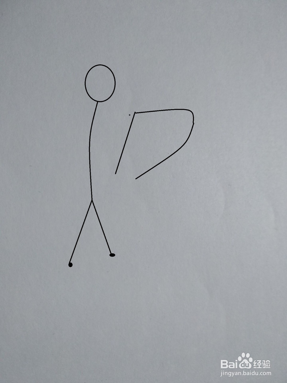 手捧爱心花束的火柴人画法