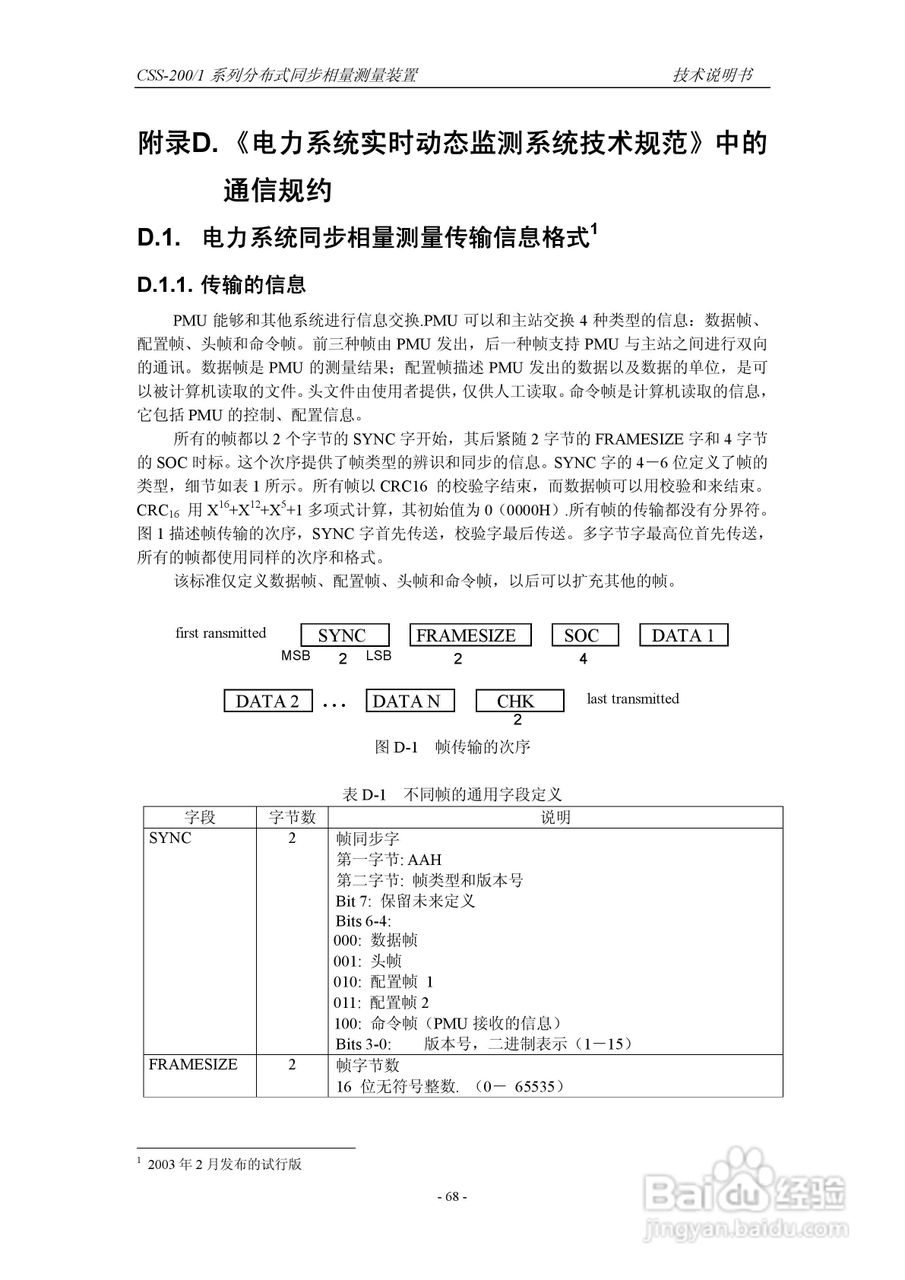四方CSS-200/1D分布式同步相量测量装置技术说明书:[8]