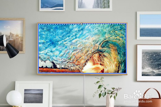 PS给客厅画框更换图片