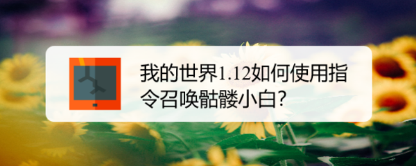 我的世界1.12如何使用指令召唤骷髅小白