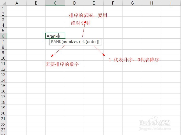 表格中RANK排序函数的用法
