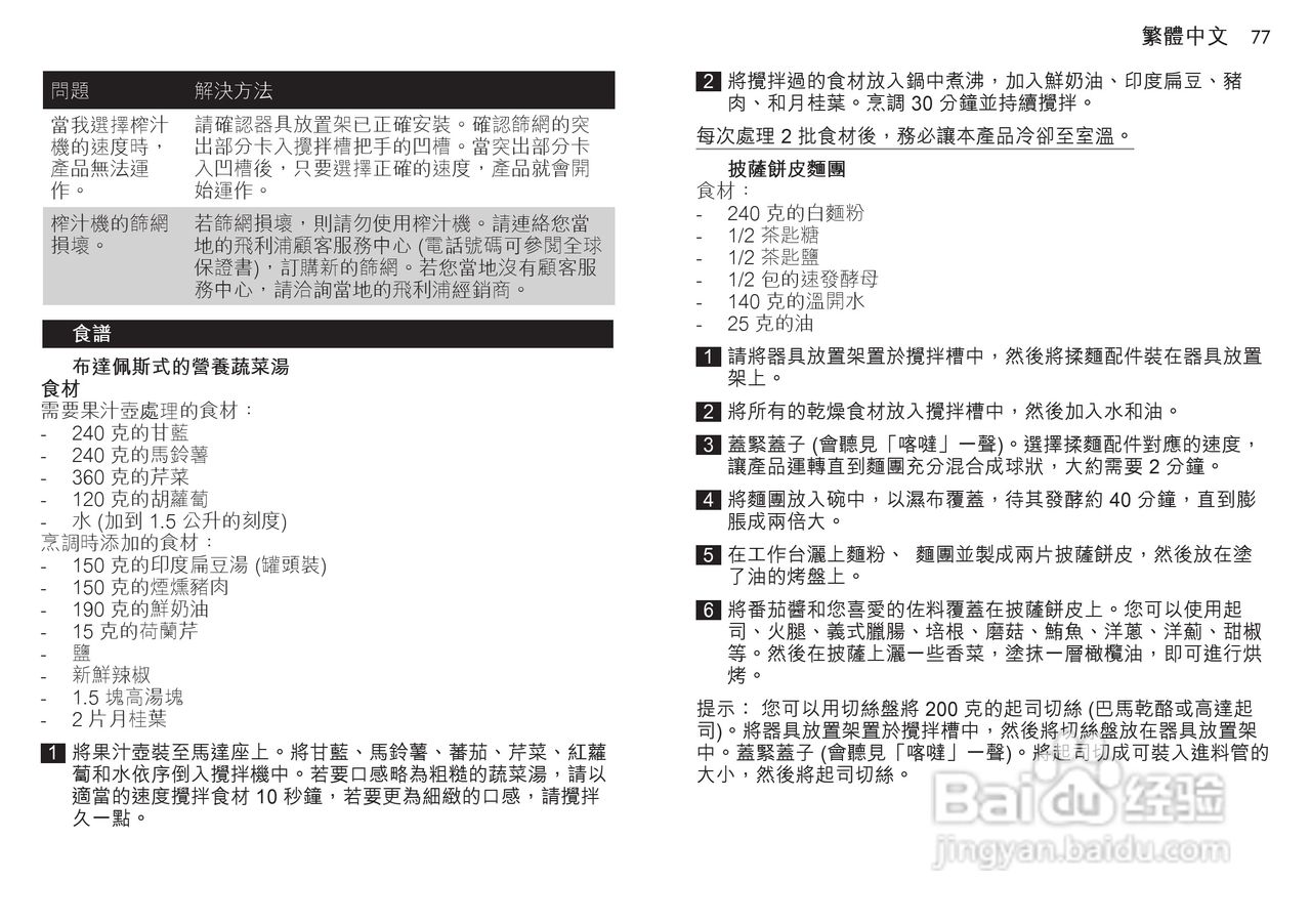 飞利浦HR7772榨汁机使用说明书:[8]