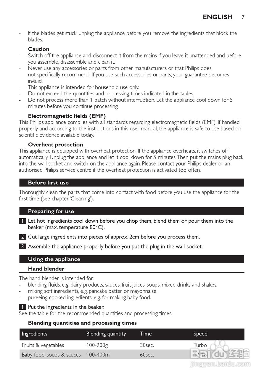 飞利浦HR1614手持式搅拌机使用说明书:[1]