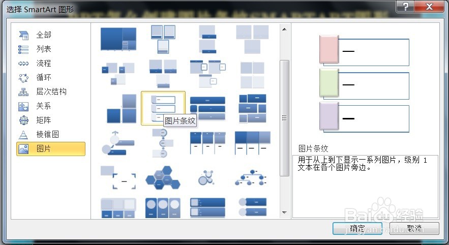 PPT怎么创建图片条纹SMARTART图形