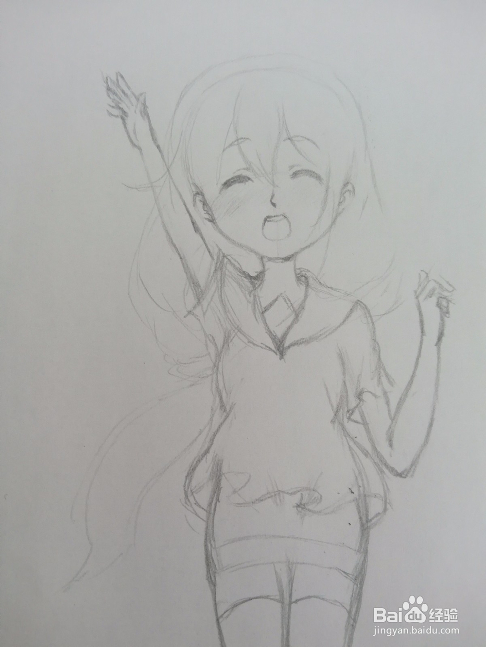 动漫人物头发起稿绘制过程