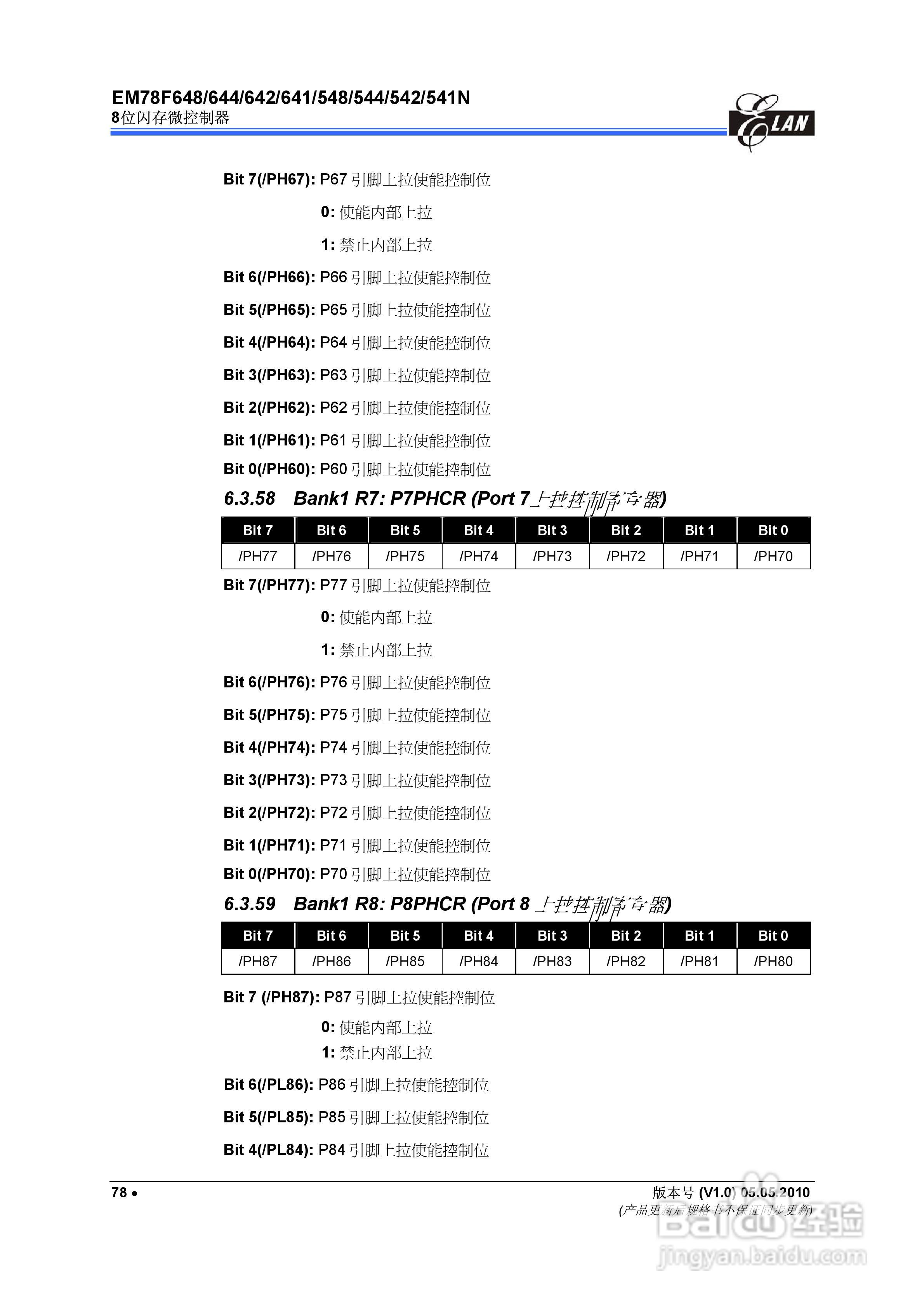 EM78F 8位闪存微控制器说明书:[9]
