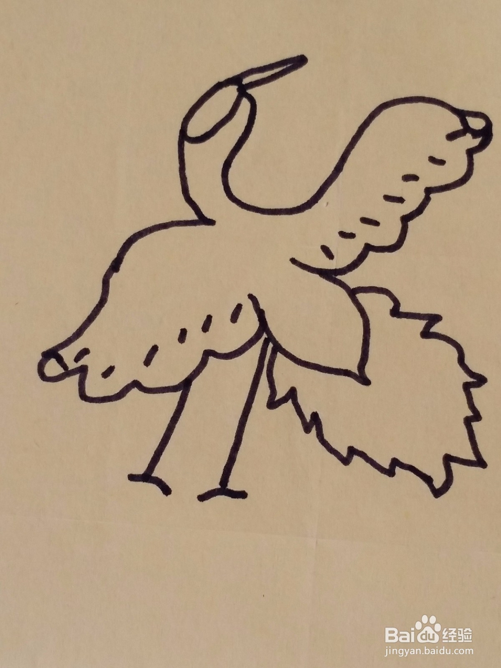 幼儿仙鹤手绘画法