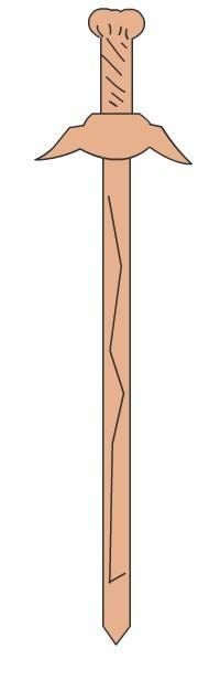 flash绘制一把卡通木剑的方法