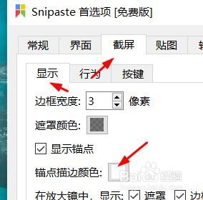 Snipaste锚点描边颜色如何配置为白色