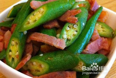 黄秋葵炒培根