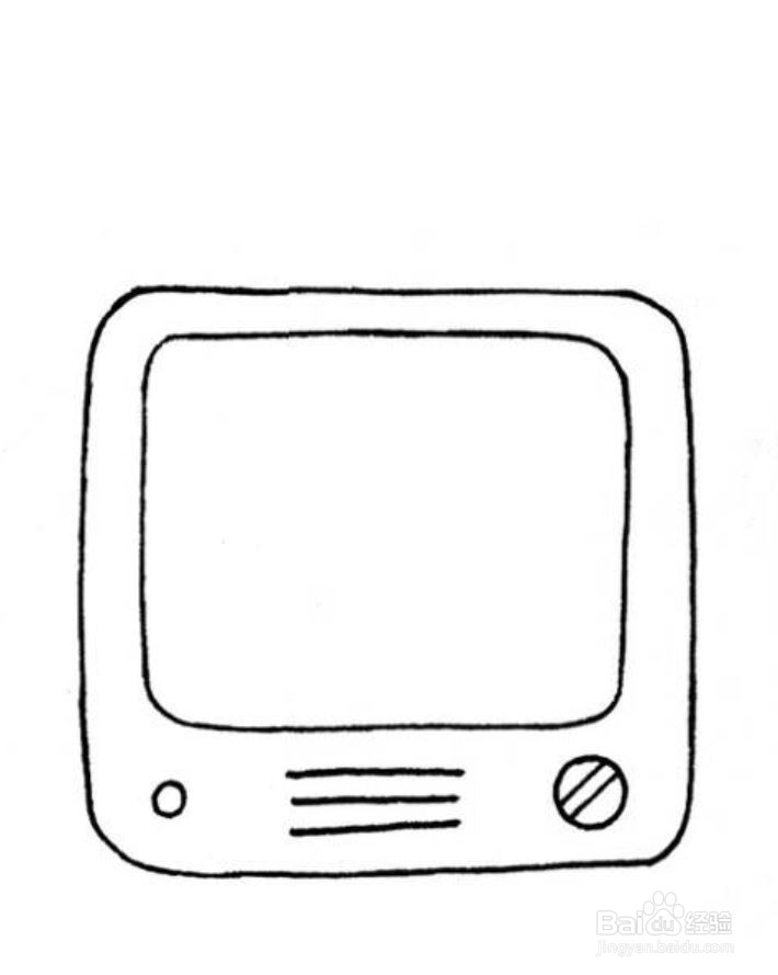 老物件电视机简笔画图片