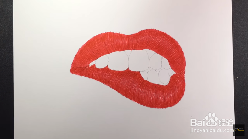 来画极具艺术气息的性感咬唇手绘教程