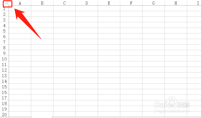 全选按钮位于excel窗口中的