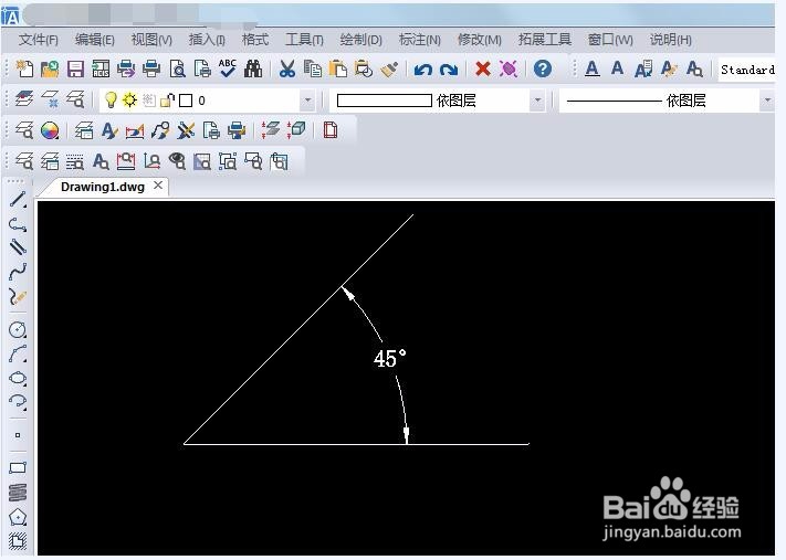 怎么在CAD编辑器中标记角的角度？