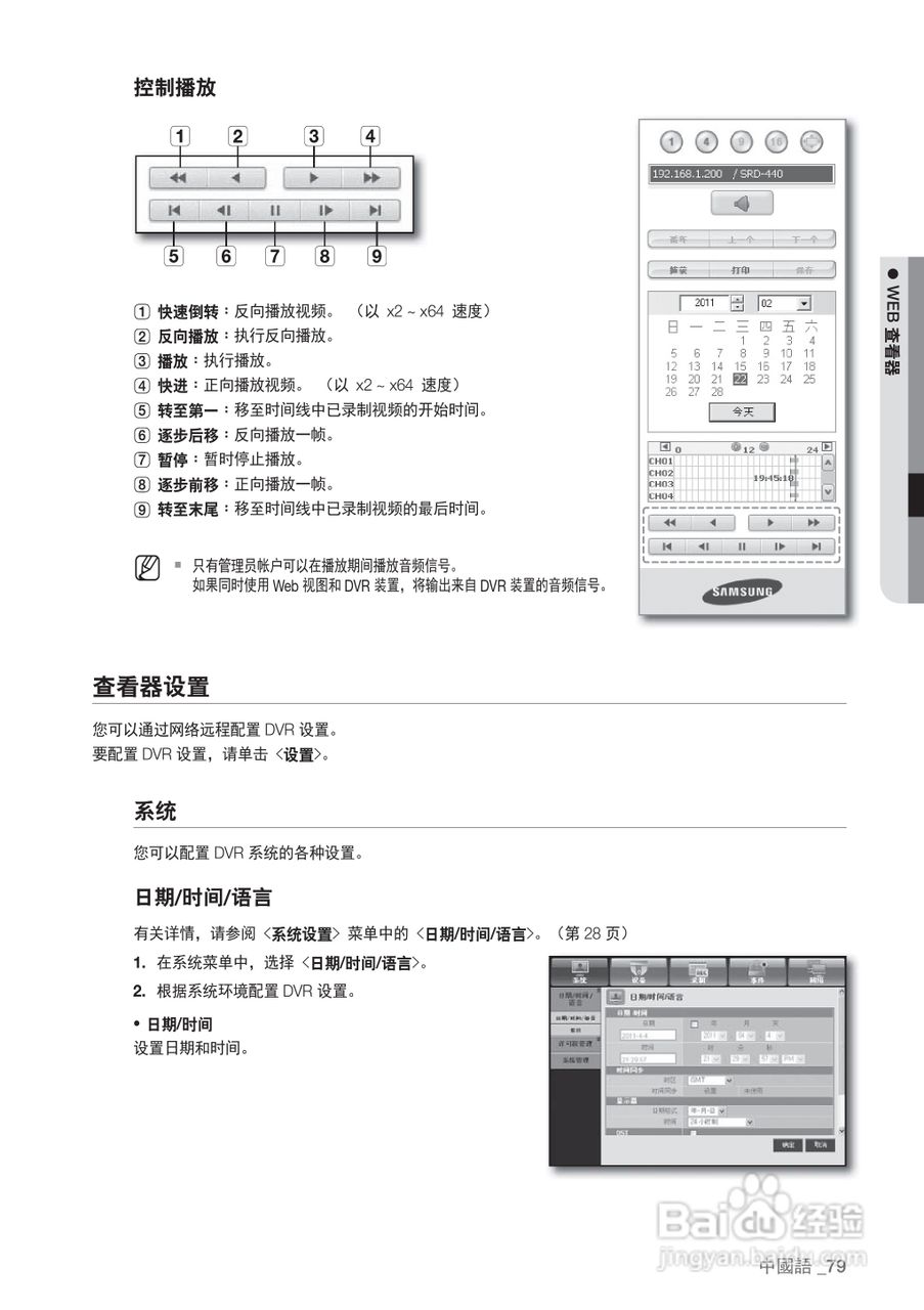 三星SRD-440P硬盘录像机说明书:[8]