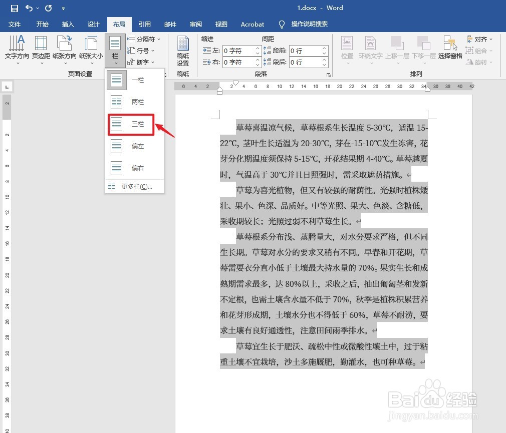 文档分栏怎么设置