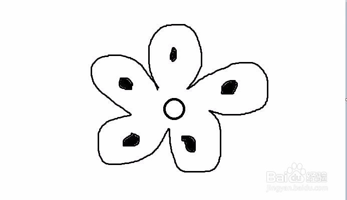五瓣花朵如何手绘