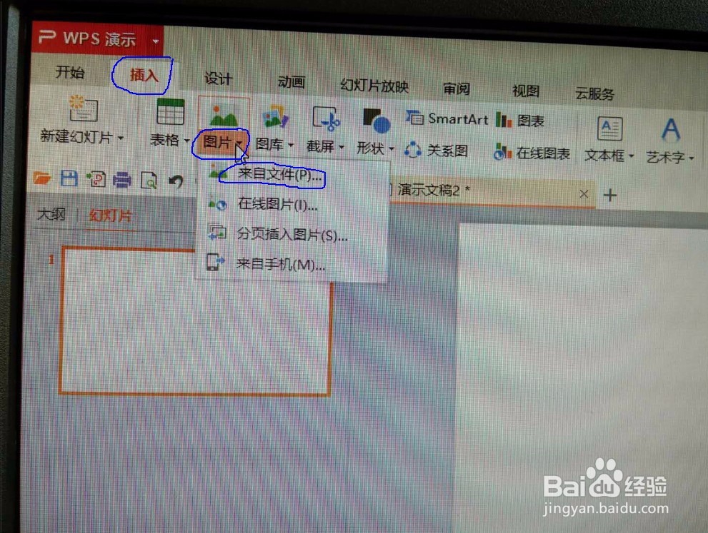 WPS演示文稿文档中如何插入图片