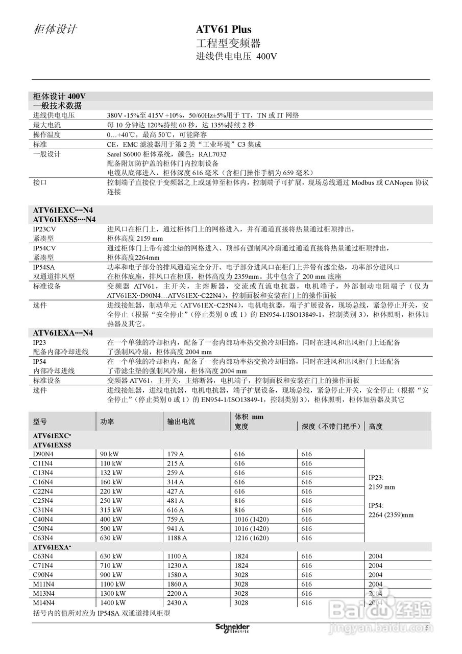 Schneider ATV31 Plus工程型柜式变频器说明书:[1]