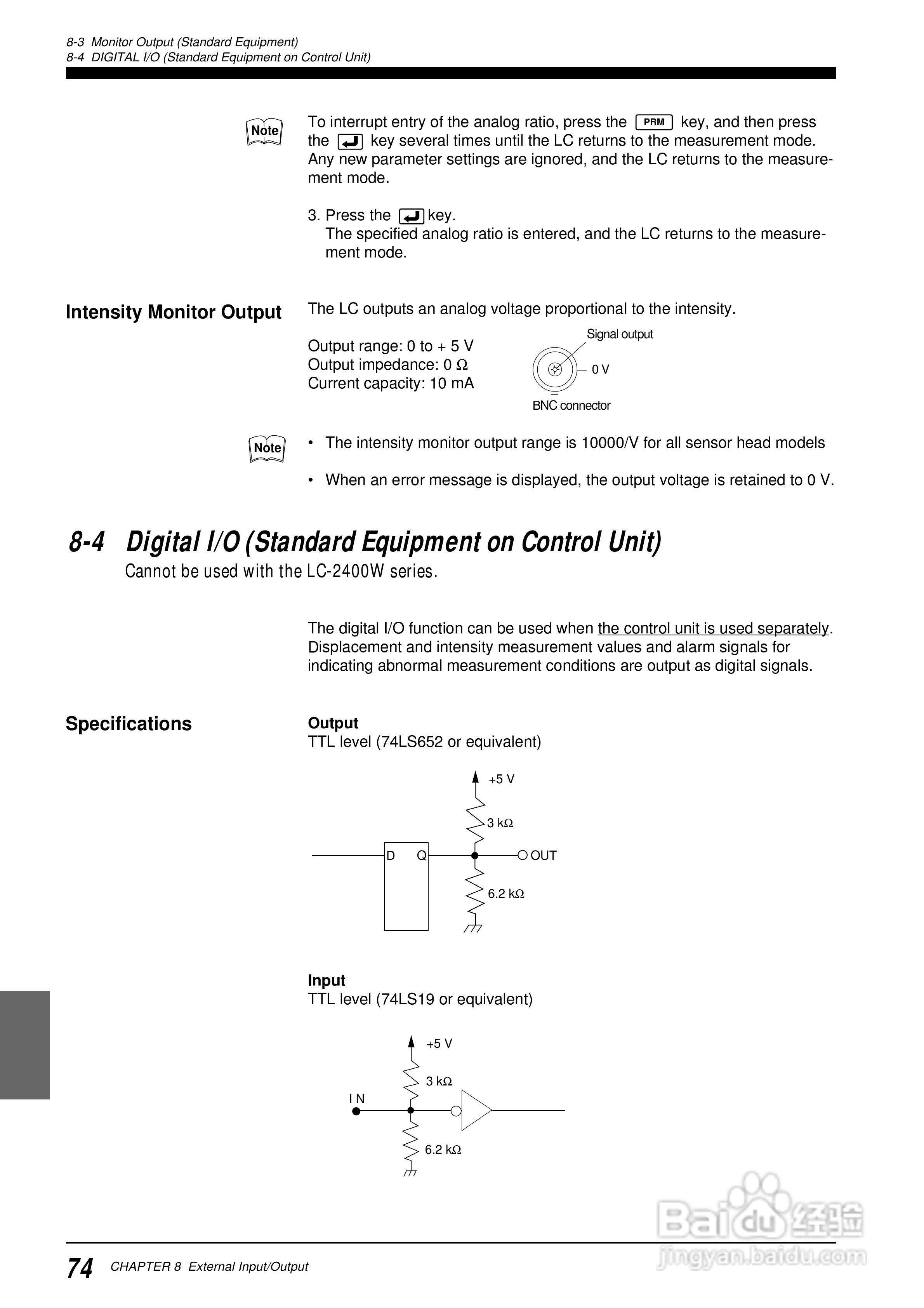 基恩士LC 系列類比感測器控制器说明书:[9]