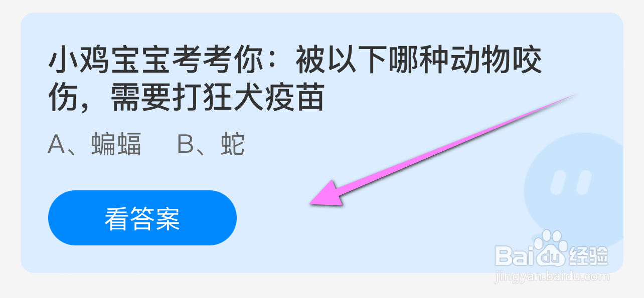 蚂蚁庄园答案被哪种动物咬伤，需要打狂犬疫苗？