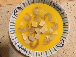 养生食补西兰花虾仁豆腐蒸蛋的做法