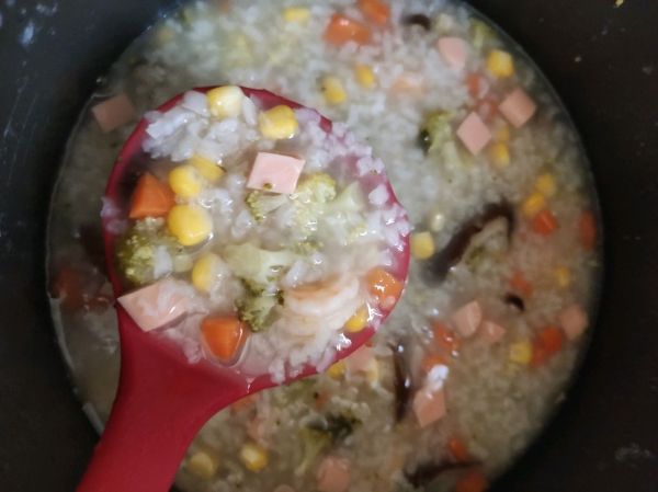 什锦虾仁蔬菜粥
