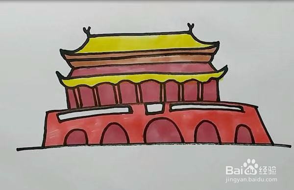 天安门怎么涂色