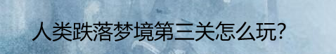 人类跌落梦境第三关怎么玩