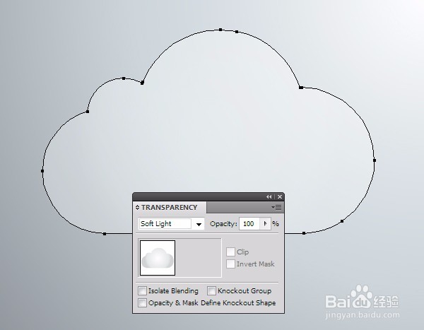 用Ai画玻璃质感云图标
